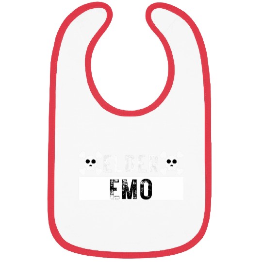 Elder Emo Funny Emo Music Fan Scene Alternative 90s Kids Pun 19 Bibs