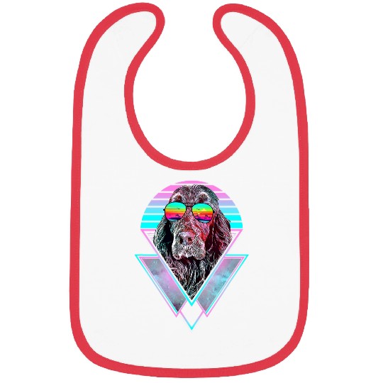 Boykin Spaniel Dog vintages Retro Vaporwave Beach Vibe Bibs