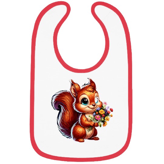 Squirrel Pet Joyful Squirrel Wildflower Bouquet Bibs
