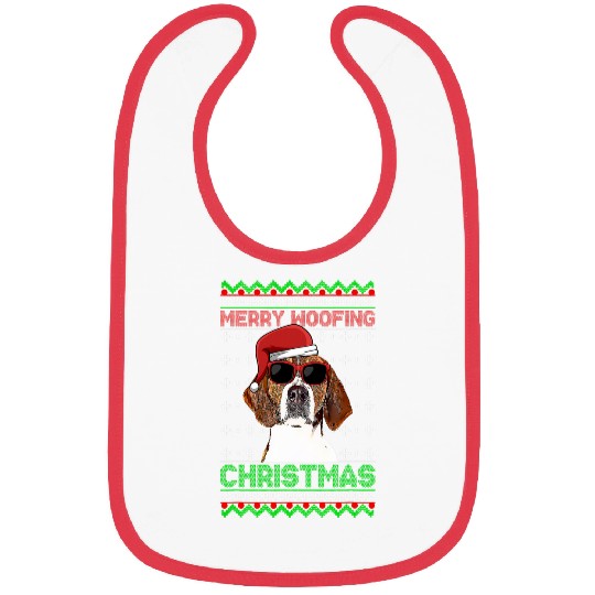 American Foxhound Dog Funny Merry Woofing Christmas Bibs