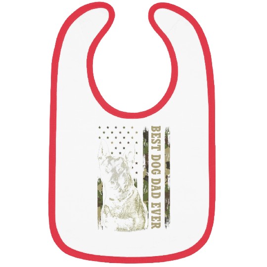 bests Belgian Malinois Dad Ever   Camo USA Flag Dog Dad Bibs