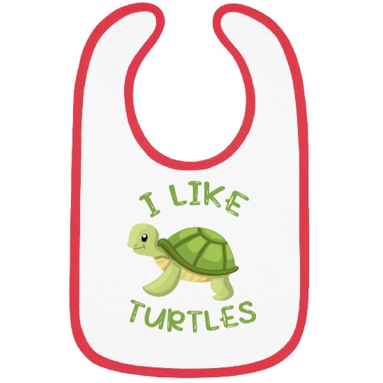 Turtle Pet I like Turtles Tortoise Sea Animal Funny Bibs