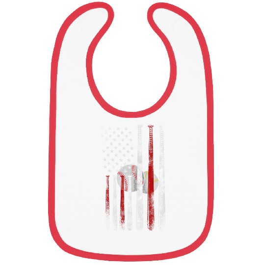 American Flag Baseball Softball Team Gift Dad Mom papa Tee Bibs