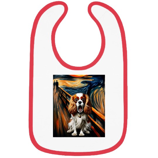 Expressionist Artsy Dog Cavalier King Charles Spaniel Bibs