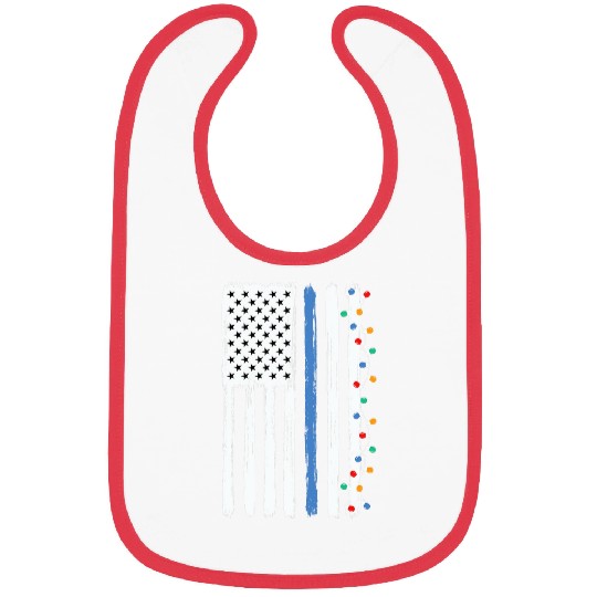 Police Christmas Flag Graphic Oversized Bibs