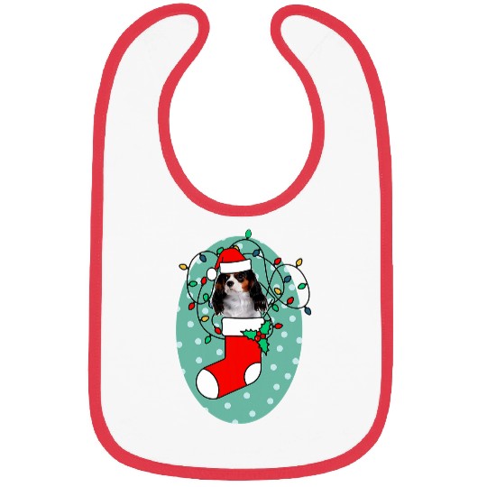 Christmas Stocking Dog Cavalier King Charles Spaniel Bibs