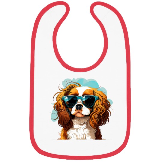 Funny Cavalier King Charles Spaniel Cute Cool Sunglasses 3 Bibs