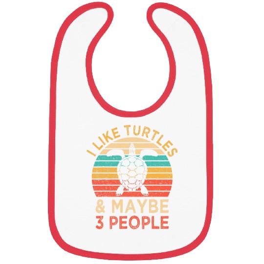 Turtle Pet I Like Turtles Maybe 3 People Sea Turtle Lover Retro Style Bibs