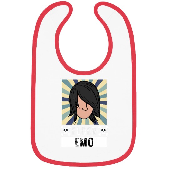 Elder Emo Funny Emo Music Fan Scene Alternative 90s Kids Pun 18 Bibs