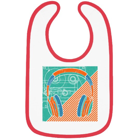80s Music Lover Eighties Generation Retro Headphones Bibs