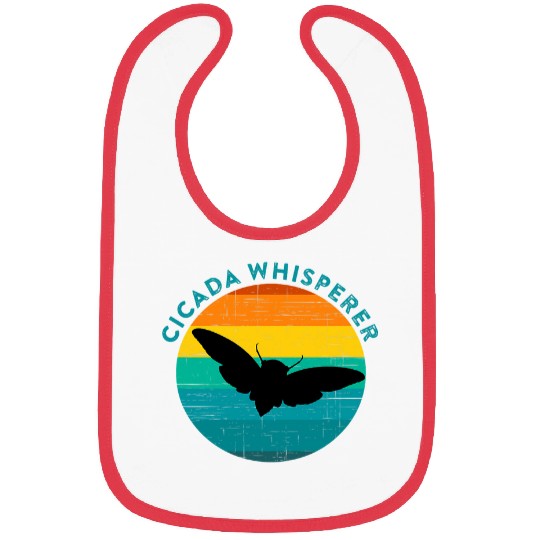 Cicada Whisperer Retro Sunset Brood X Periodical Cicada Bibs
