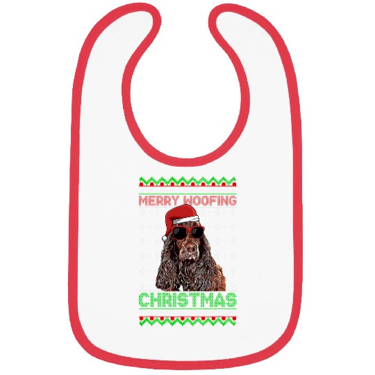 Boykin Spaniel Dog Funny Merry Woofing Christmas Bibs