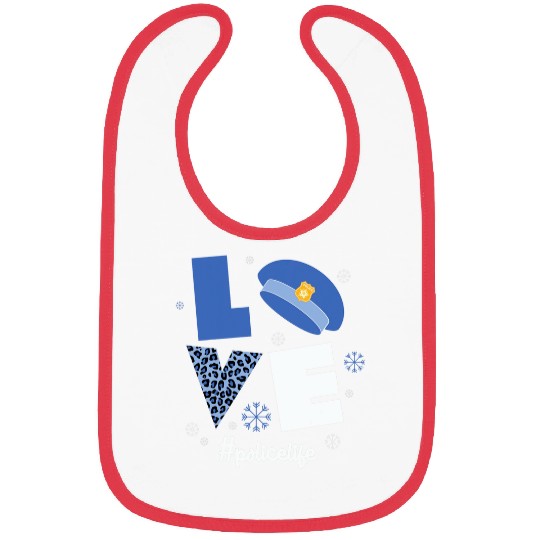 Police Life Love Christmas Graphic Oversized Bibs