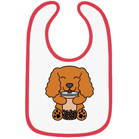 Boba Bubble Milk Tea Cocker Spaniel Dog Bibs