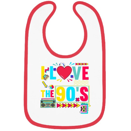 90s Music Cassette Colorful 1990s Bibs