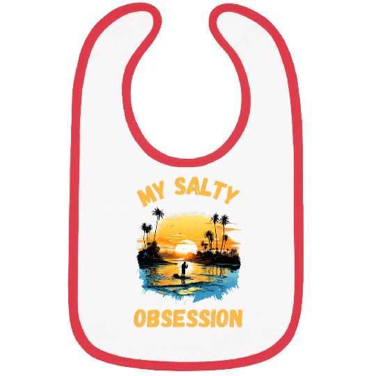 My Salty Obsession Ocean Fishing Fish Sunset Graphic Bibs