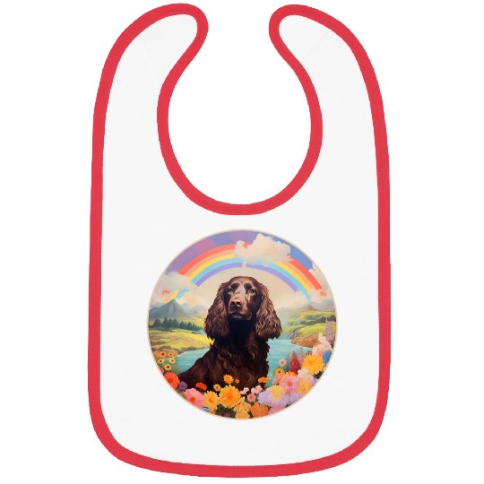 Boykin Spaniel Rainbow Bridge Cute Memorial Puppy Dog Art Bibs