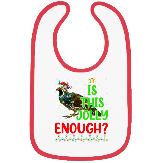 Funny xmass Tree Is This Jolly Enough Quail Bird Christmas Bibs