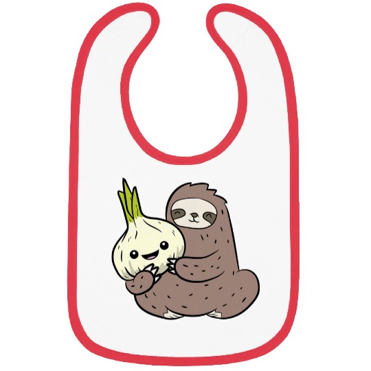 Sloth Pet With Garlic Vegetable Cute Garlic And Sloth Bibs