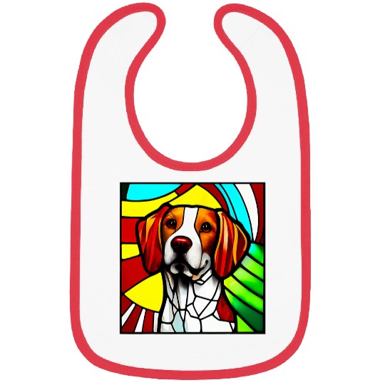 Brittany Spaniel Colorful Stained Glass 6 Bibs