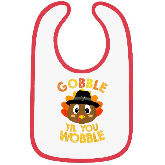 Lacrosse Gift gobble till you wobble 2thanksgiving turkey Bibs