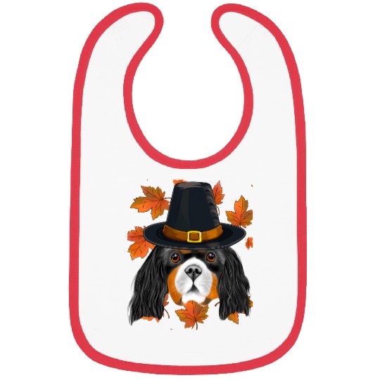 Fall Cavalier King Charles Spaniel Pilgrim Thanksgiving Bibs