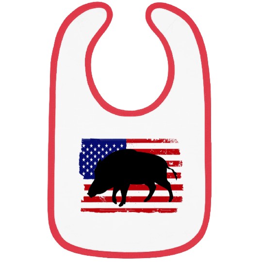 Hog Removal Technician Boar Hunting Wild vintages Pig US Flag 21 Bibs