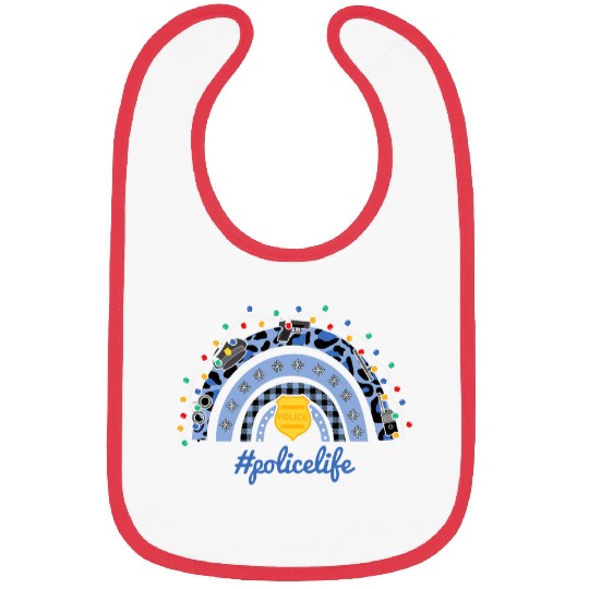 Police Life Police Rainbow Christmas Graphic Oversized Bibs