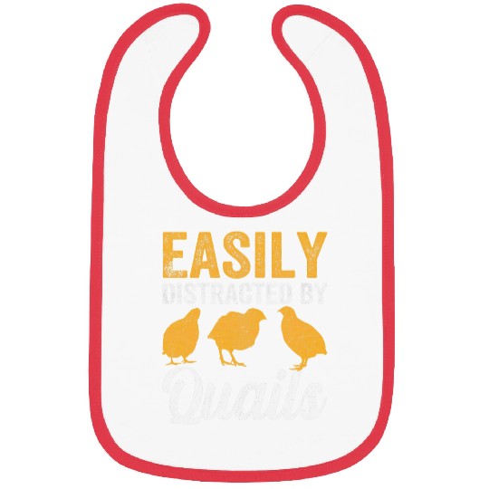Funny Distracted By Quails Retro Bird Quail Grouse Lover Bibs