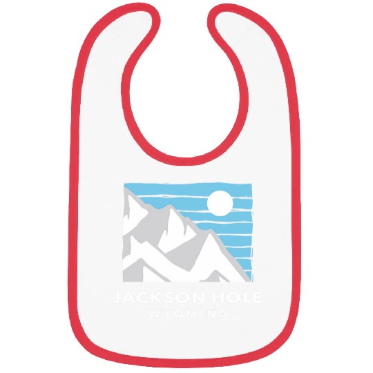 Retro Cool Jackson Hole WY Mountain Blue Sky Moon Novelty Bibs