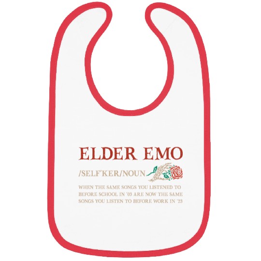 Elder Emo Defination Alt Alternative Music Humor Quote Bibs