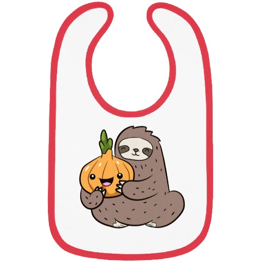 Sloth Pet With Onion Vegetable Cute Onions And Sloth Bibs