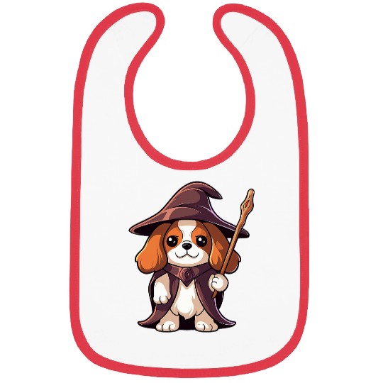 Cavalier King Charles Spaniel Wizard Funny Dog Magic Bibs
