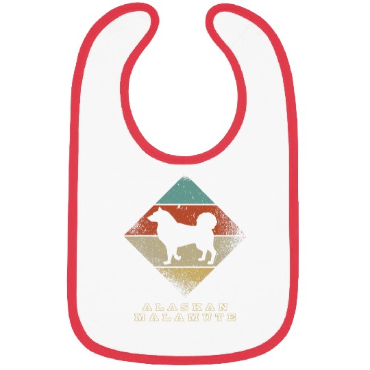vintages Retro 1970s Dog Breed Alaskan Malamute Bibs