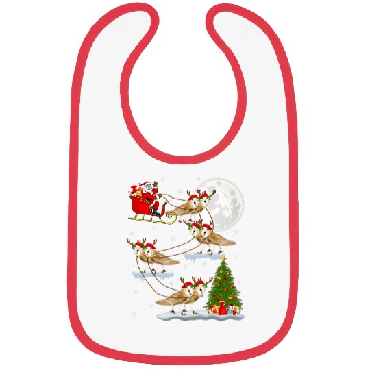 Owl Pet Funny xmass Lighting Tree Santa Riding Barn Owl Christmas Bibs