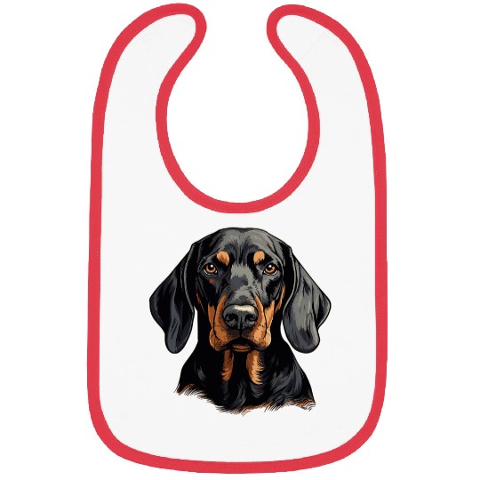 Black and Tan Coonhound Dog Black and Tan Coonhound 1 Bibs