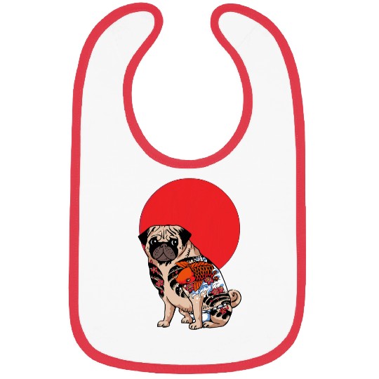 Yakuza Pug Tattoo Bibs