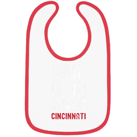 Cincinnati Ohio American Flag Baseball Weathered Bibs