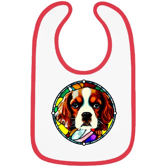 Cavalier King Charles Spaniel Stained Glass Pop Art 4 Bibs