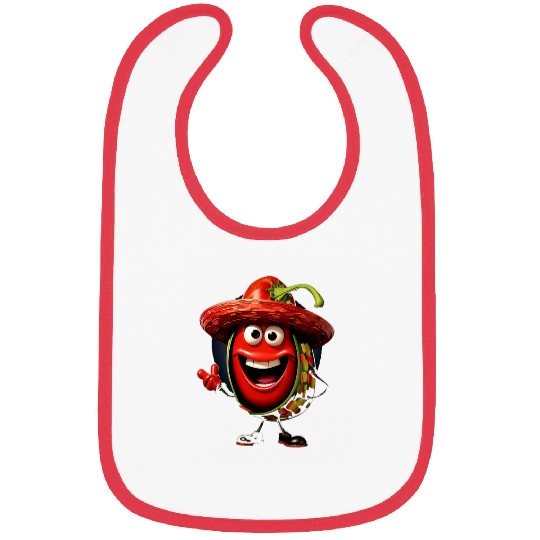 Lacrosse Gift Chili Hot Pepper Mexican Sombrero Cinco de Mayo Bibs