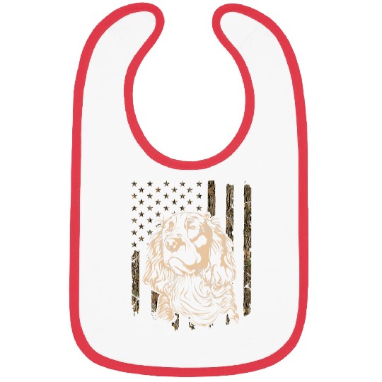 English Springer Spaniel Bird Hunting Dog American Flag Bibs