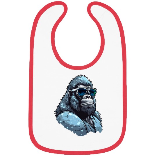 Owl Pet Gorilla Face Angry Growling Scary Silverback Gorilla Bibs
