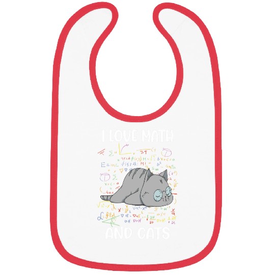 Cat Lover   I Love Math And Cats   Cute Kitty Lover 22 Bibs