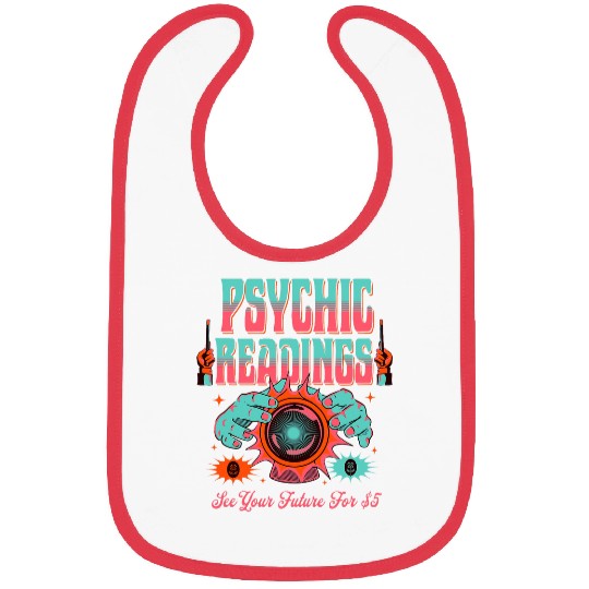 Psychic Readings Fortune Teller Tarot Crystal Ball 2 Bibs