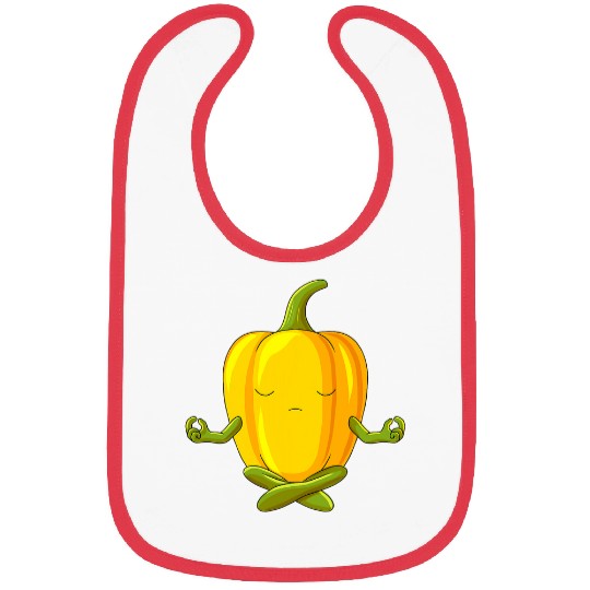 Lacrosse Gift Funny Yoga Vegetable Meditating Bell Pepper Bibs