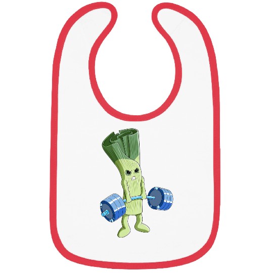 Lacrosse Gift Funny Weightlifting Vegetable Leek Bibs