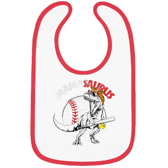 Baseball and Softball Mothers Day Mom Leopard Mamasaurus Bibs