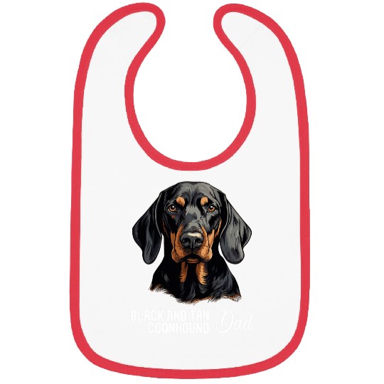 Black and Tan Coonhound Dad Dog Black and Tan Coonhound Bibs