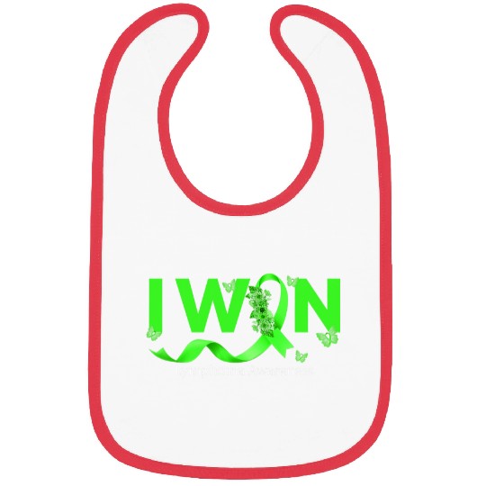 Butterfly I Win Lime Green Ribbon Lymphoma Awareness Bibs