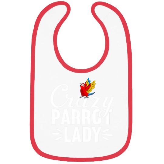 crazys parrot lady scarlet macaw Bibs